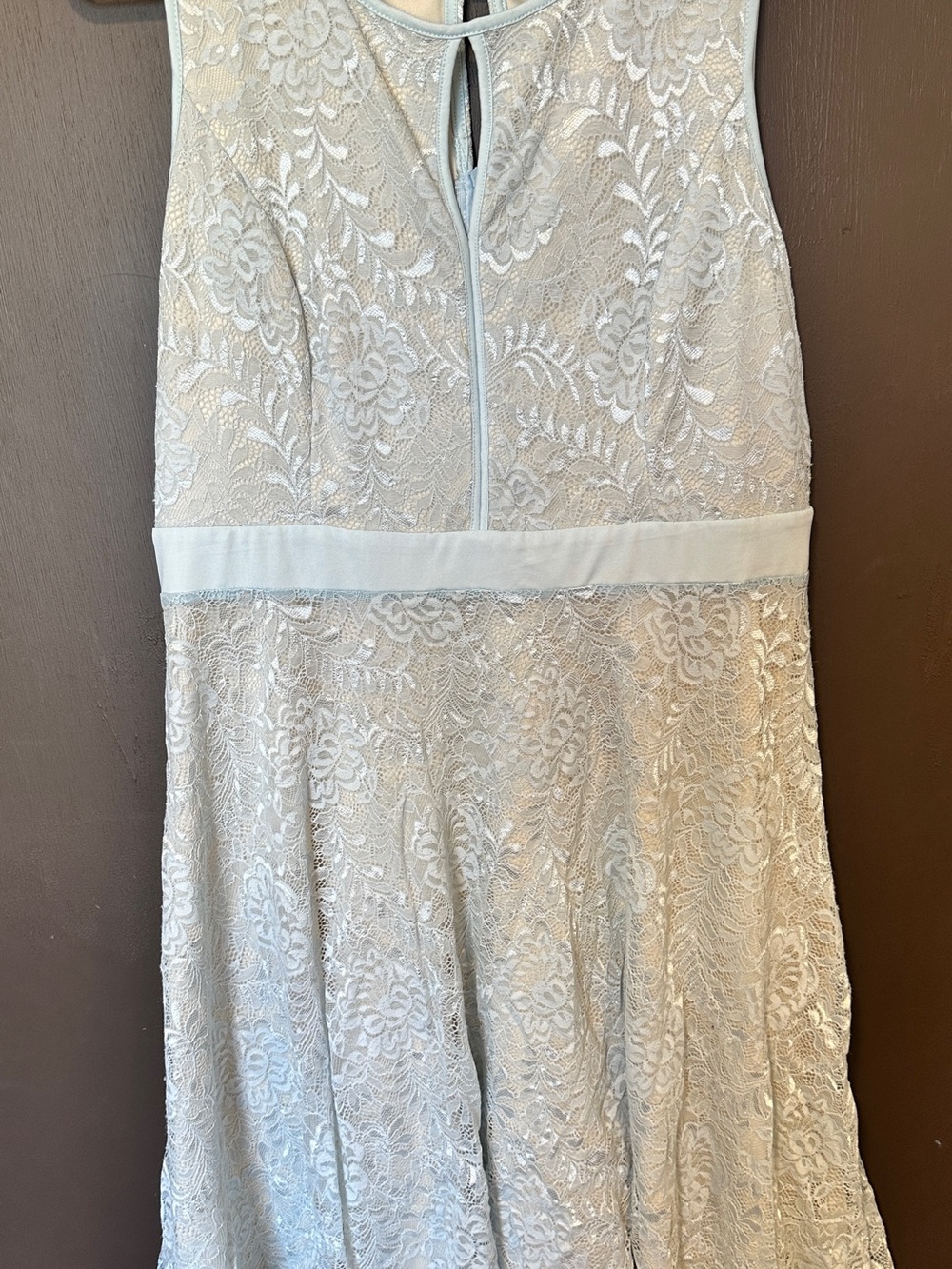 Kate Kasin XL Light Blue Floral Lace Fit & Flare Dress